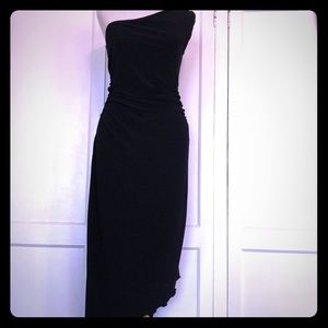 Asymmetrical One Shoulder Black Dress LBD
